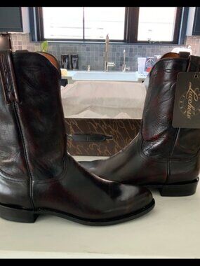 Lucchese 2000 T3094-R4 Mens Lone Star Calf R-Toe Cowboy Boots Black Sz 10 B s-l400.jpg main image 4